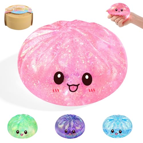 WASENLO Sugar Dumpling Squishy – Heavy Crystal Glitter Squeeze Toy for Stress Relief