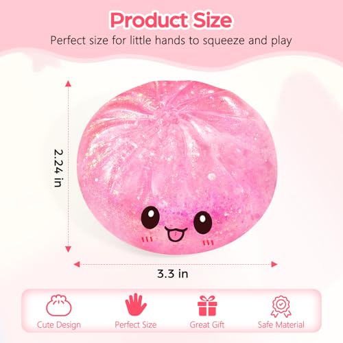 WASENLO Sugar Dumpling Squishy – Heavy Crystal Glitter Squeeze Toy for Stress Relief