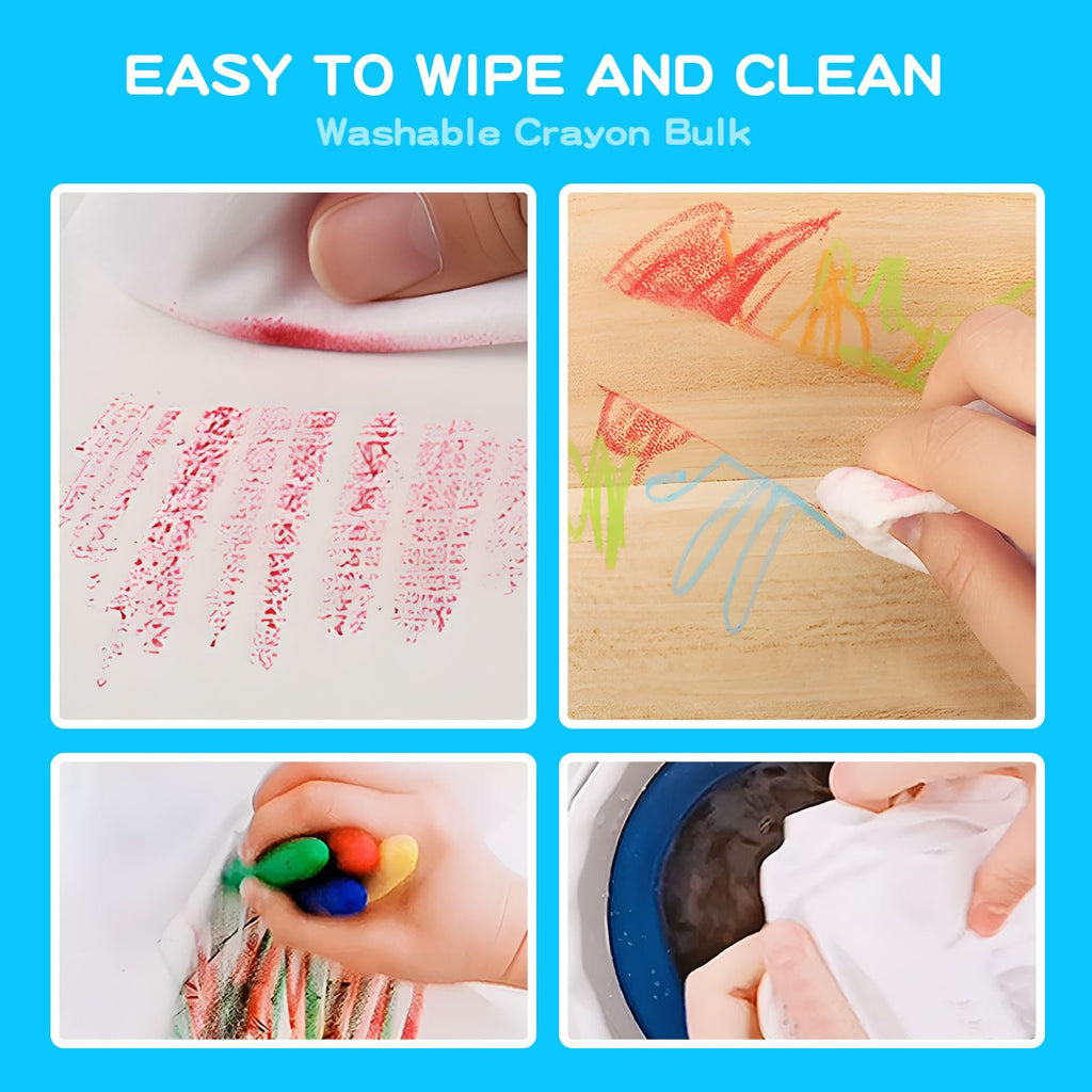Washable Peanut Crayons for Toddlers – 12 Non-Toxic Colors, Easy Grip for Kids Ages 1-8