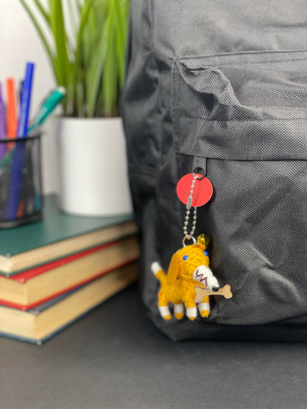 Watchover Voodoo Dog Keychain – 3-Inch Handcrafted String Doll for Positivity and Good Luck