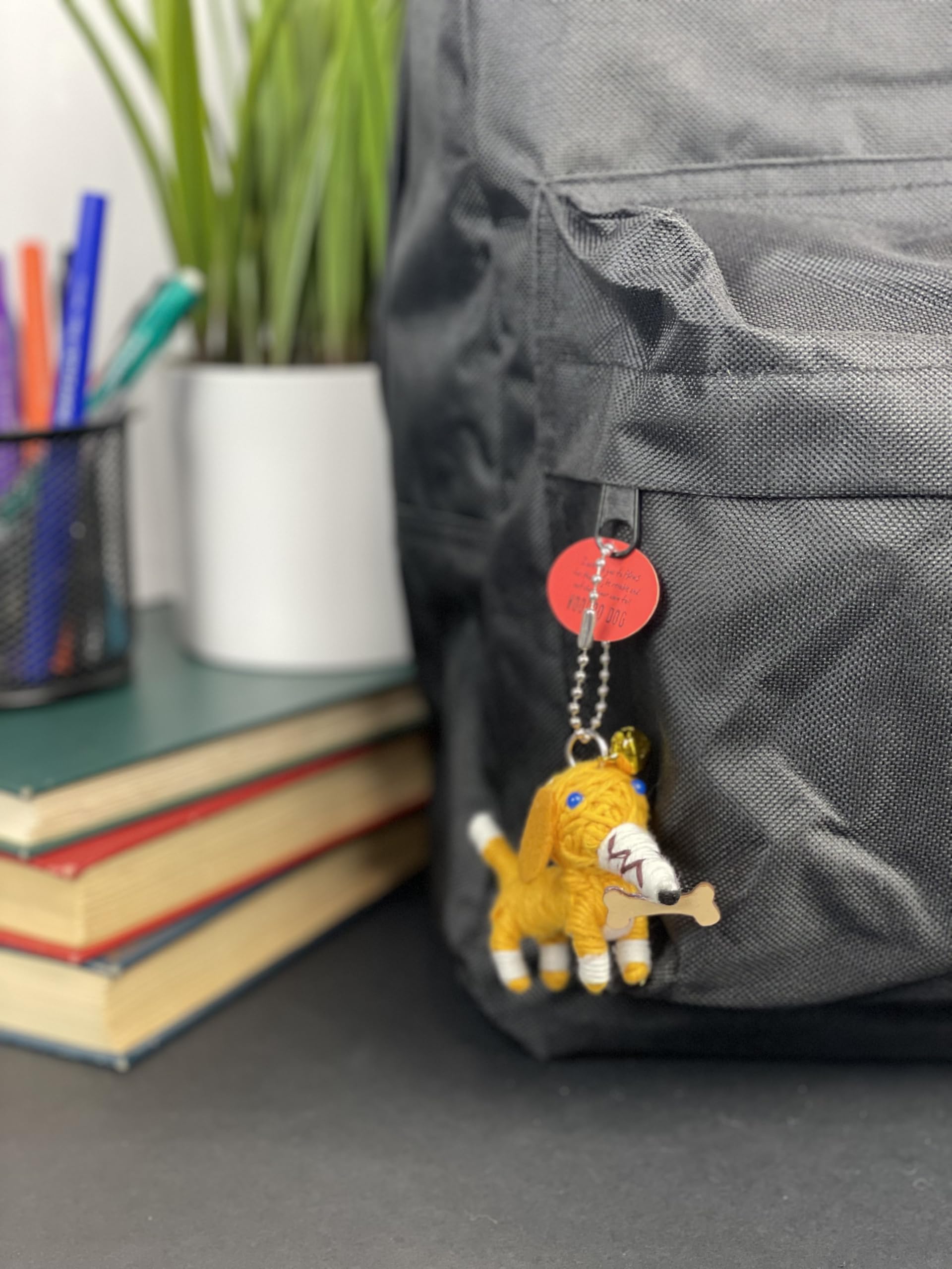 Watchover Voodoo Dog Keychain – 3-Inch Handcrafted String Doll for Positivity and Good Luck