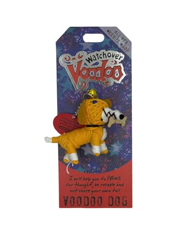 Watchover Voodoo Dog Keychain – 3-Inch Handcrafted String Doll for Positivity and Good Luck