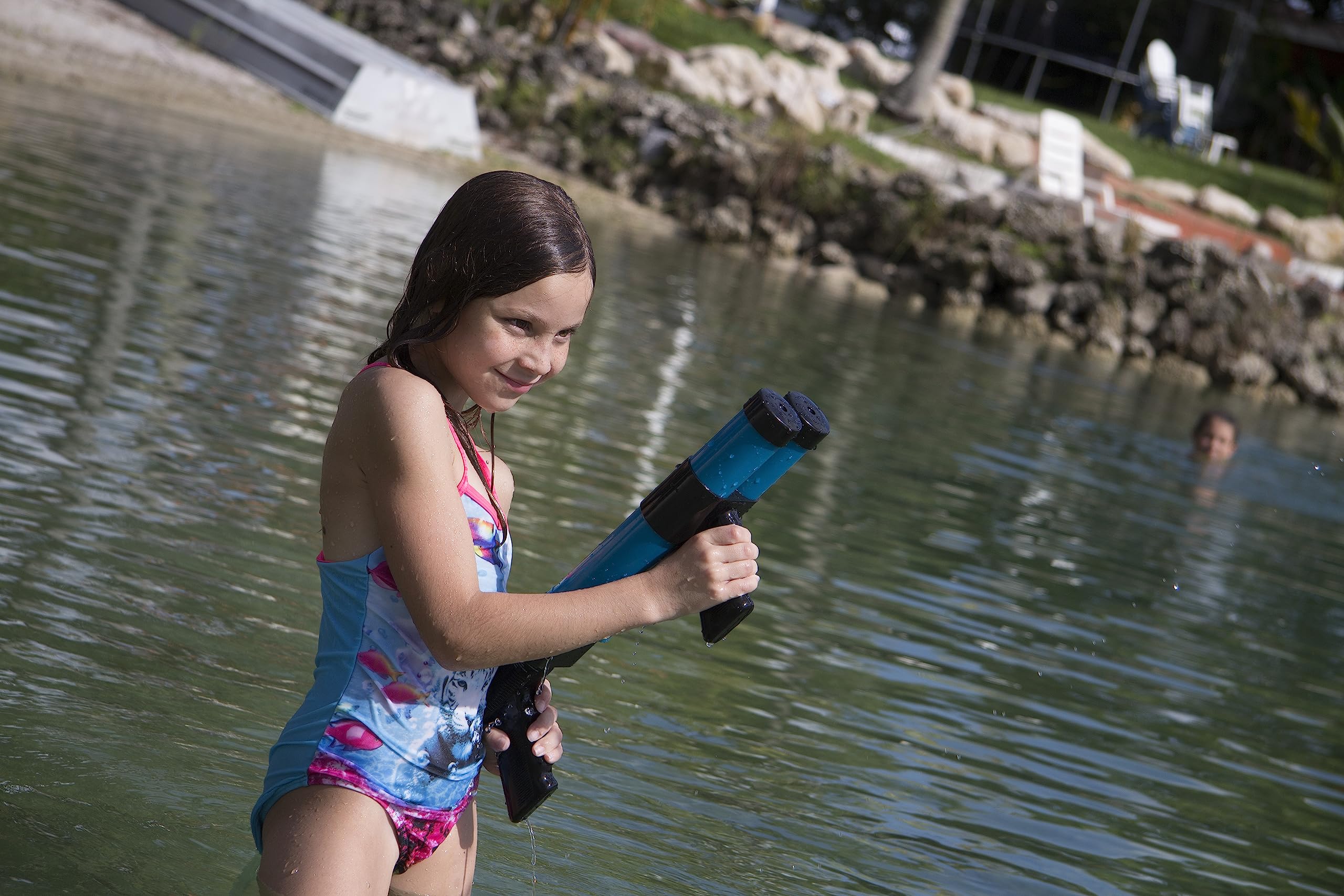 Water Sports Stream Machine TL-600 17-Inch Single Barrel Water Launcher – Shoots Up to 70 Feet, Quick Reload, for Ages 8+