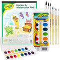 Watercolor Paint Set for Kids - 16 Vivid Colors, Paper Pad & 8 Brushes - Non-Toxic & Washable