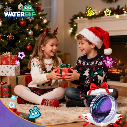 WATERELF Galaxy Putty Slime - 3.11 Inch 3.2 Oz Non-Sticky Sensory Putty (Green Purple)