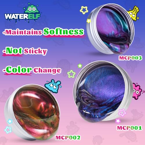 WATERELF Galaxy Putty Slime – Non-Sticky Sensory Putty, 3.2 oz, Blue/Purple – Stress Relief Toy for Kids and Adults