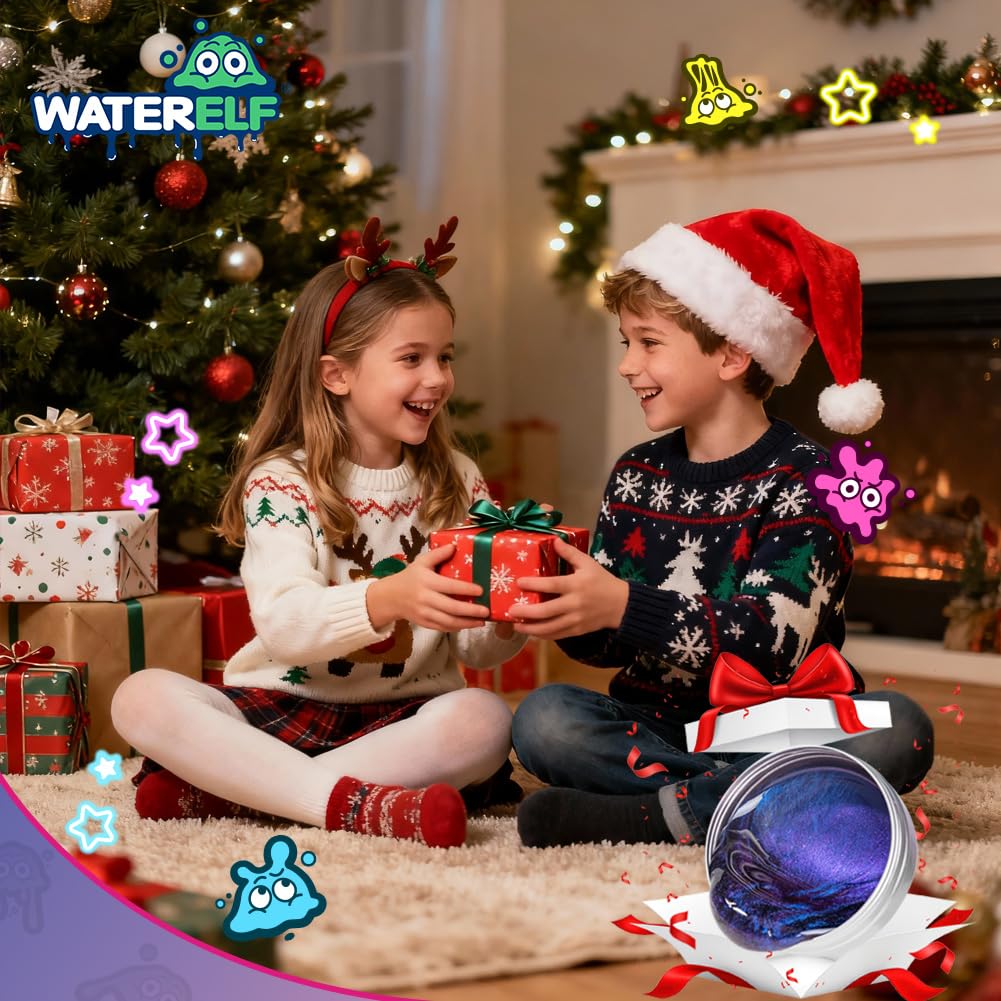 WATERELF Galaxy Putty Slime – Non-Sticky Sensory Putty, 3.2 oz, Blue/Purple – Stress Relief Toy for Kids and Adults