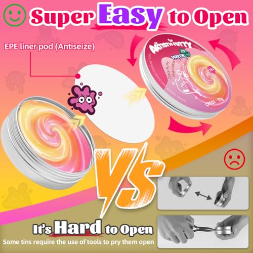 WATERELF Transparent Putty Slime - Non-Sticky Fidget Toy for Stress Relief, Pink/Yellow (3.2 oz)