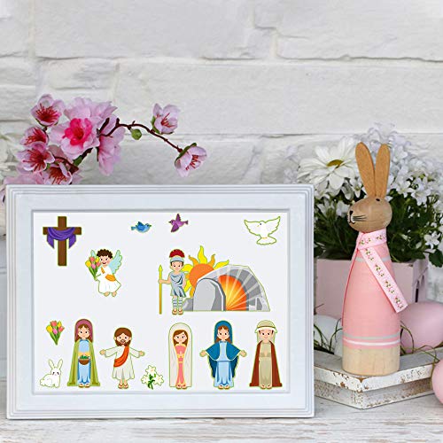WATINC 40-Sheet Pre-Cut Easter Resurrection Stickers for Nativity Scene Crafts