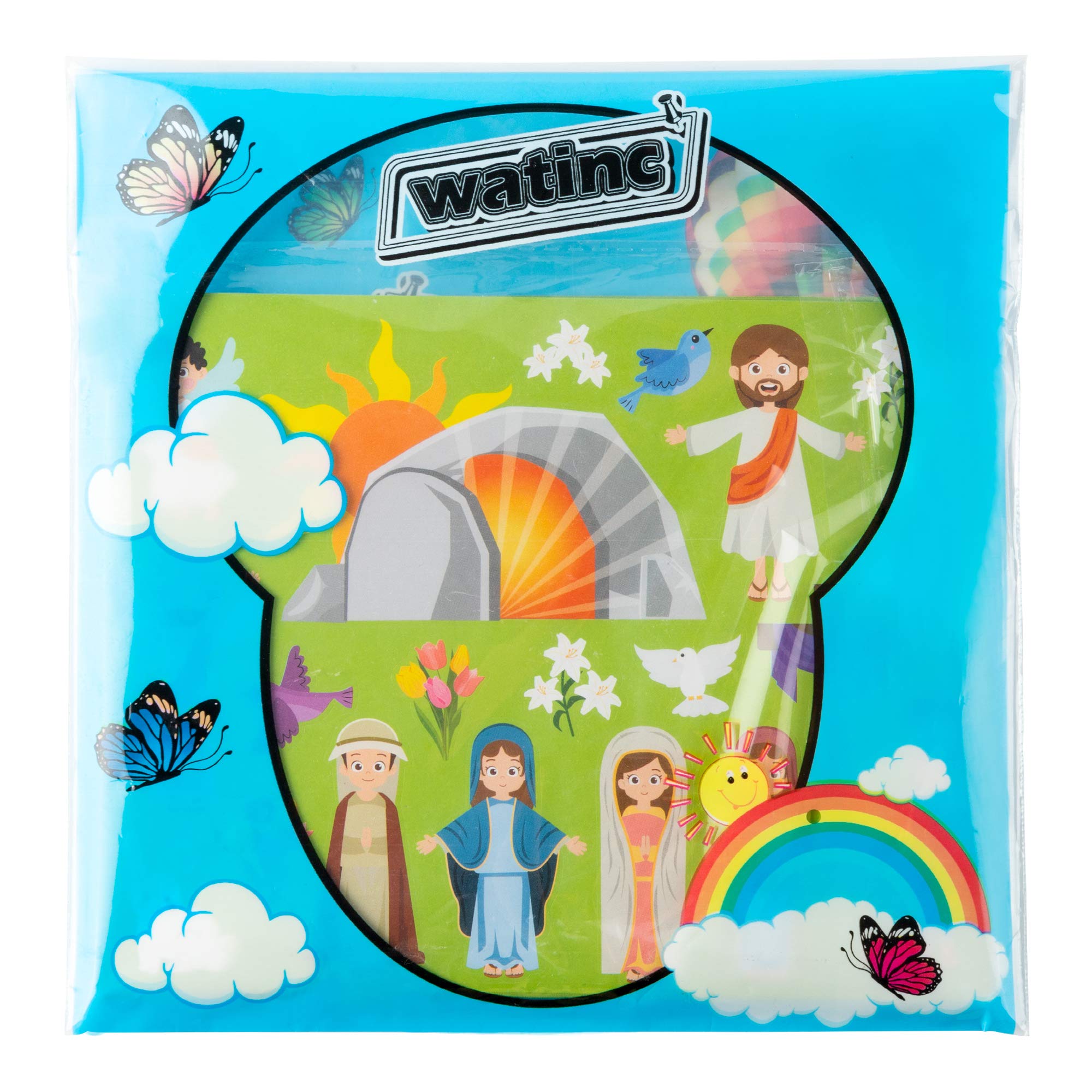 WATINC 40-Sheet Pre-Cut Easter Resurrection Stickers for Nativity Scene Crafts
