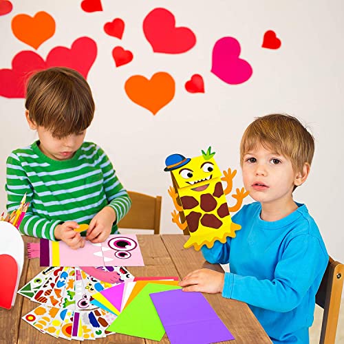 WATINC 9Pack DIY Monster Hand Puppet Kit - Creative Craft for Kids