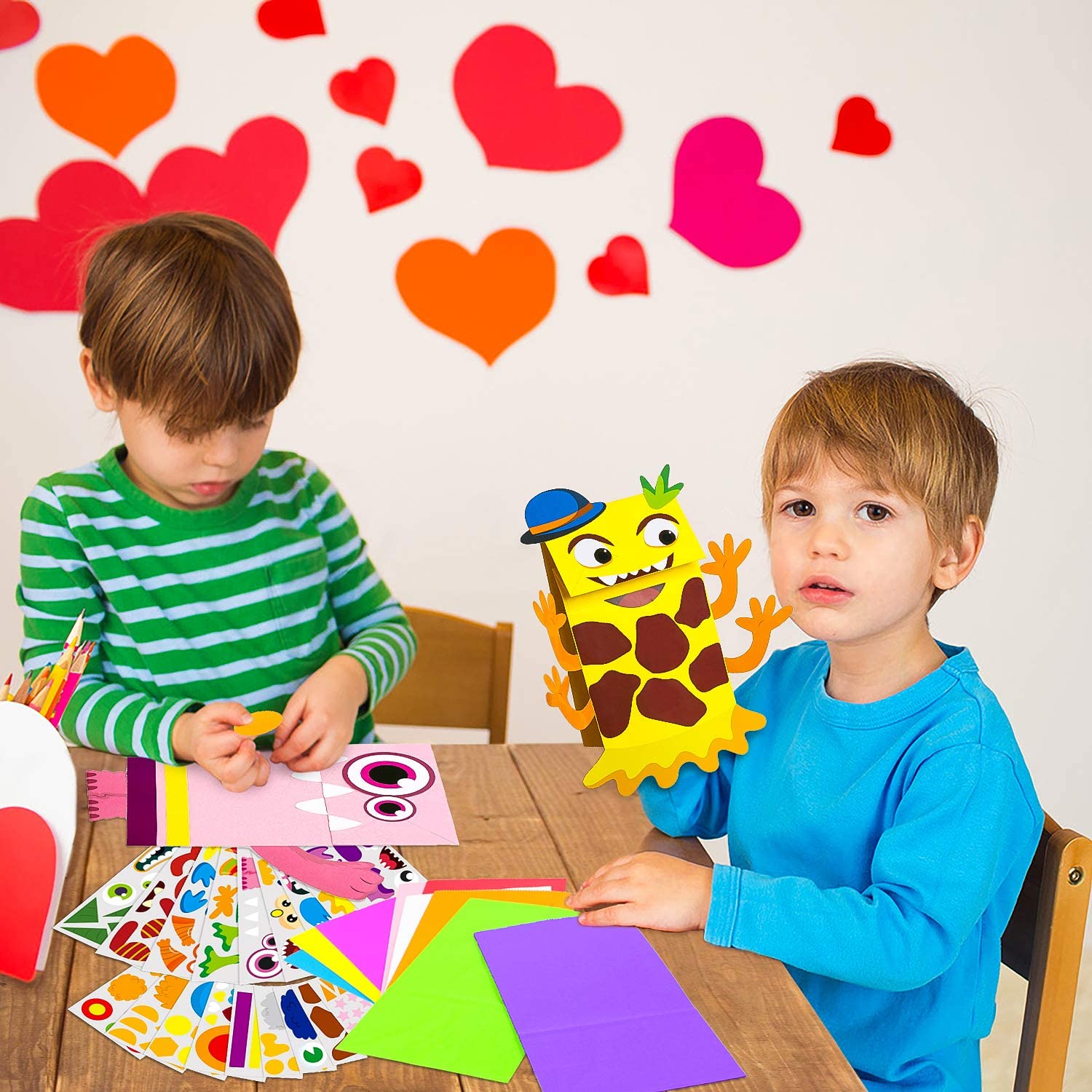 WATINC 9Pack DIY Monster Hand Puppet Kit - Creative Craft for Kids