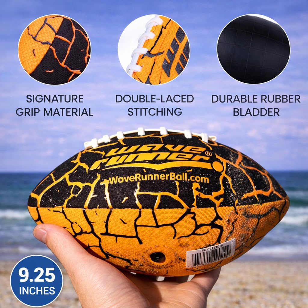 Wave Runner Water Football – 9.25 Inch, Grips When Wet, Floats, for Pool Beach Lake