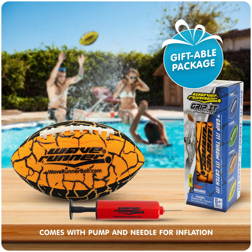 Wave Runner Water Football – 9.25 Inch, Grips When Wet, Floats, for Pool Beach Lake