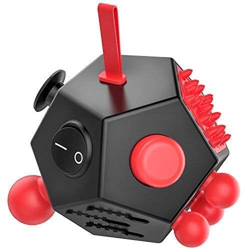WCZCBOYA 12-Sided Fidget Cube (Dodecagon) – Red, Stress Relief & Focus Toy for ADHD, ADD, Autism