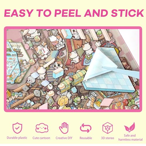 WDXIUE Scene Sticker Kit – 20 DIY 3D Sticker Scenes for Creative Play and Stress Relief