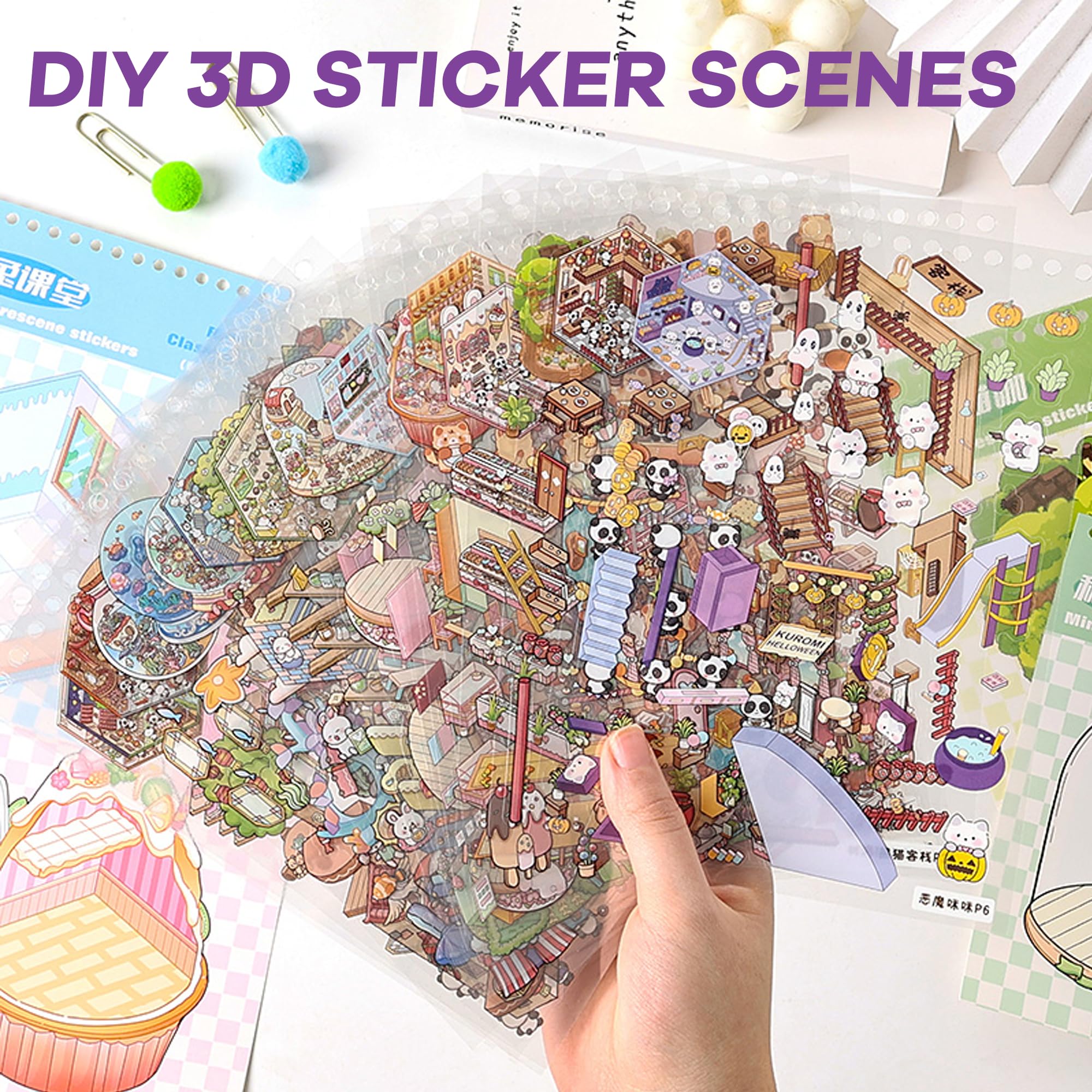 WDXIUE Scene Sticker Kit – 20 DIY 3D Sticker Scenes for Creative Play and Stress Relief