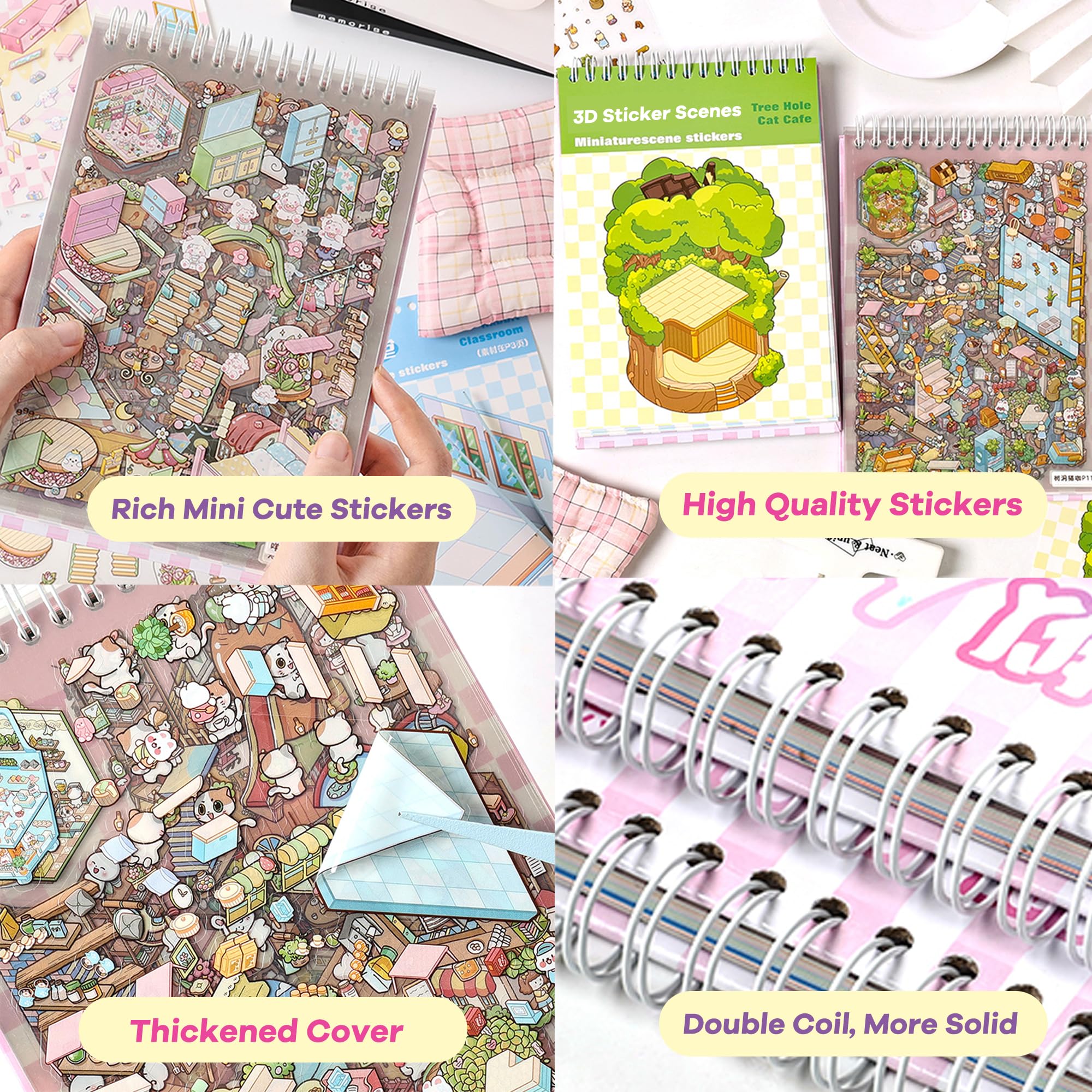WDXIUE Scene Sticker Kit – 20 DIY 3D Sticker Scenes for Creative Play and Stress Relief