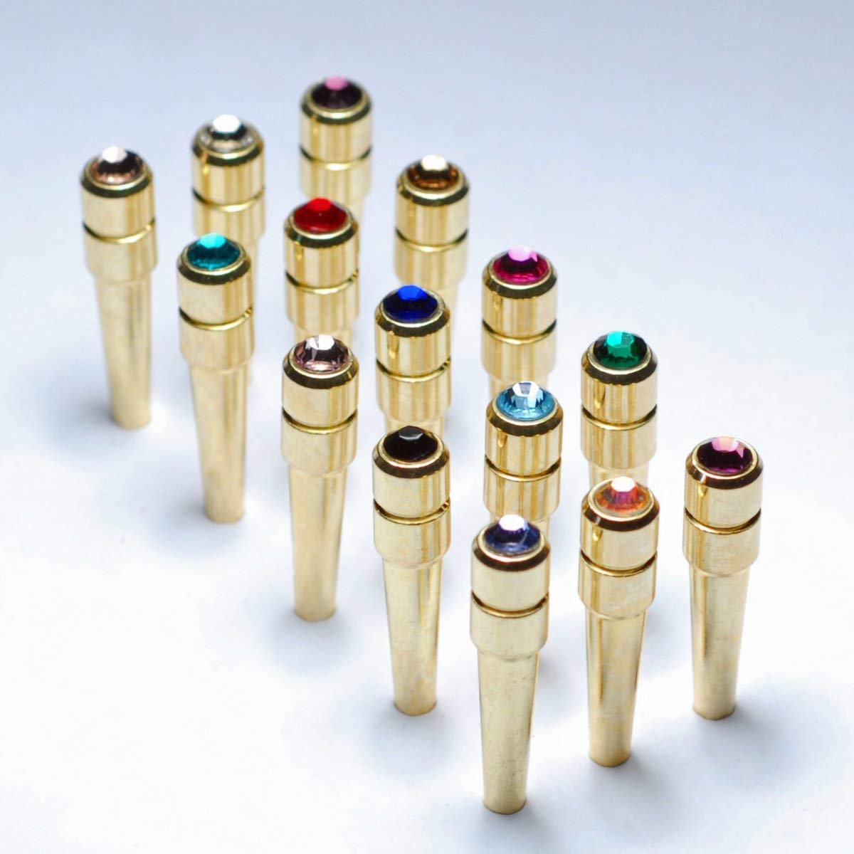 WE Games Brass Cribbage Pegs with Austrian Crystals - 3 Pack - Sapphire Blue