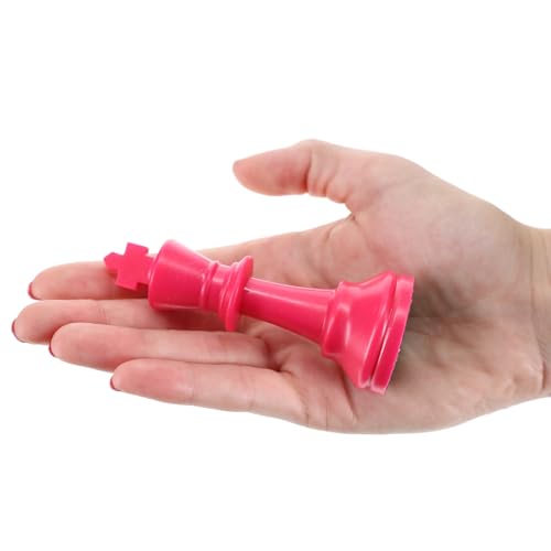 WE Games Color Bright Pink Plastic Staunton Chess Pieces - Half Set (17 Pieces) with 3.75 in King