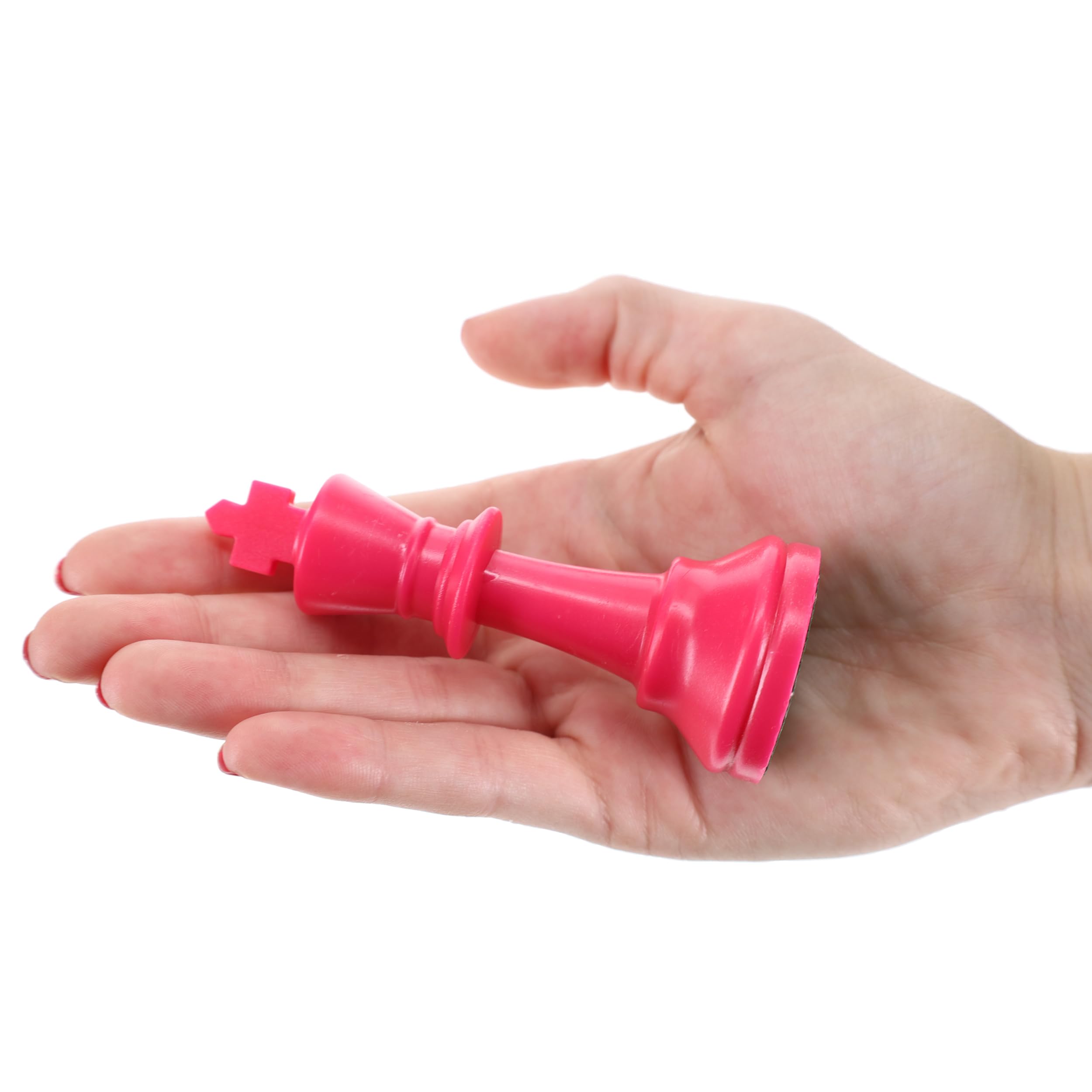 WE Games Color Bright Pink Plastic Staunton Chess Pieces - Half Set (17 Pieces) with 3.75 in King