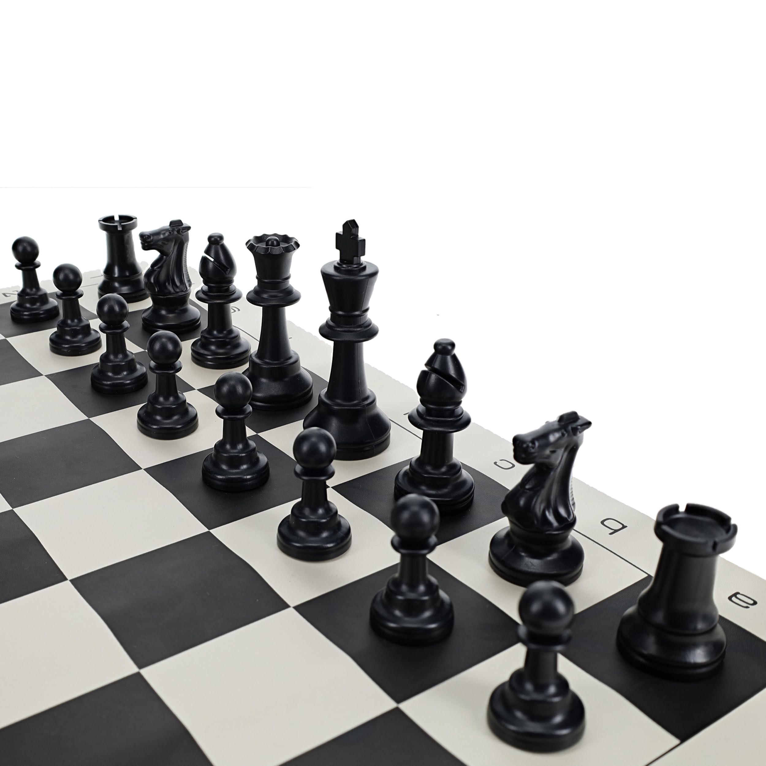 WE Games Color Bright Plastic Staunton Tournament Chess Pieces - Half Set (Black) with 3.75 in. King