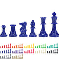 WE Games Color Bright Plastic Staunton Tournament Chess Pieces – Blue Half Set with 3.75 in. King