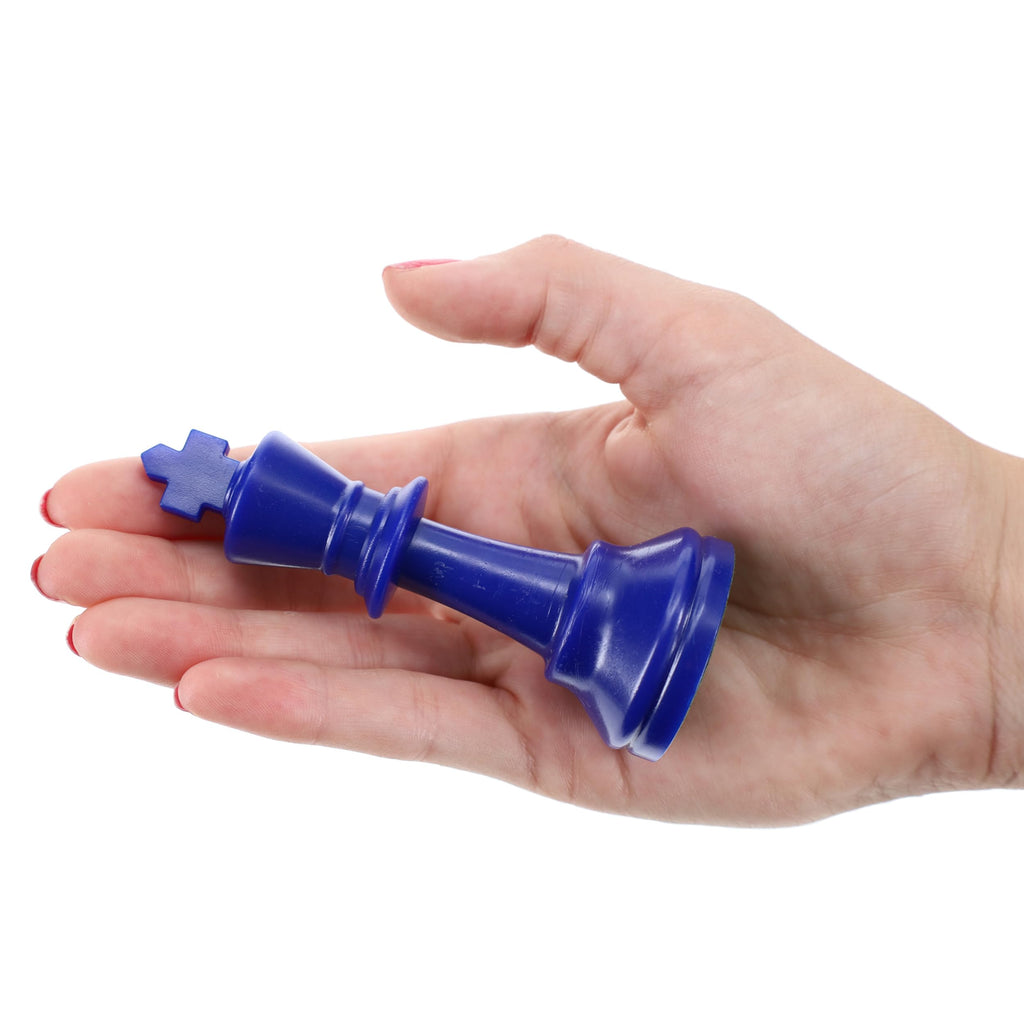 WE Games Color Bright Plastic Staunton Tournament Chess Pieces – Blue Half Set with 3.75 in. King