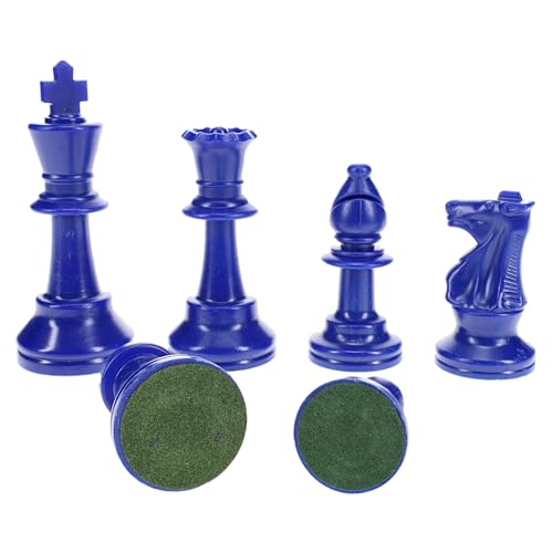 WE Games Color Bright Plastic Staunton Tournament Chess Pieces – Blue Half Set with 3.75 in. King