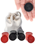WE Games Wooden Checkers Pieces - 24 Red & Black, 1.5-inch, with Storage Bag