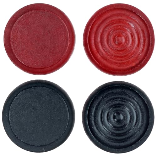 WE Games Wooden Checkers Pieces - 24 Red & Black, 1.5-inch, with Storage Bag