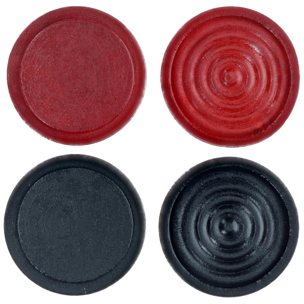 WE Games Wooden Checkers Pieces - 24 Red & Black, 1.5-inch, with Storage Bag