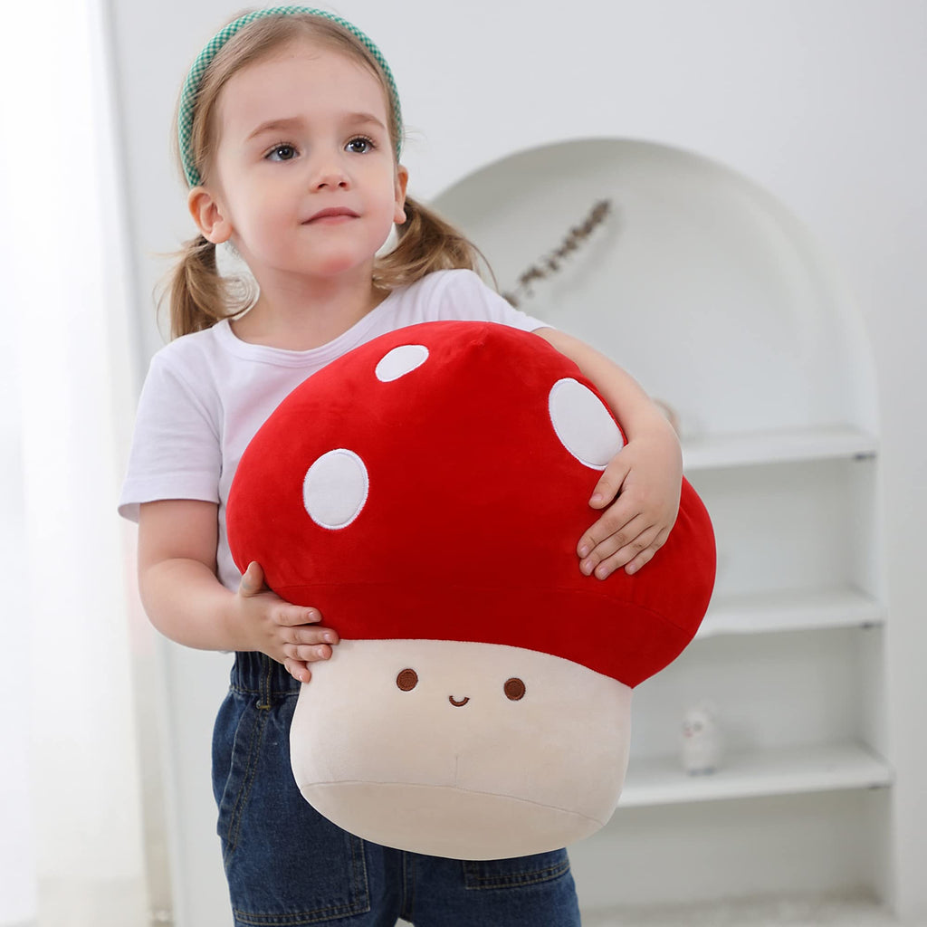 WeBingo 9 Inch Mushroom Plush Pillow – Super Soft Cute Stuffed Animal Toy for Kids and Adults