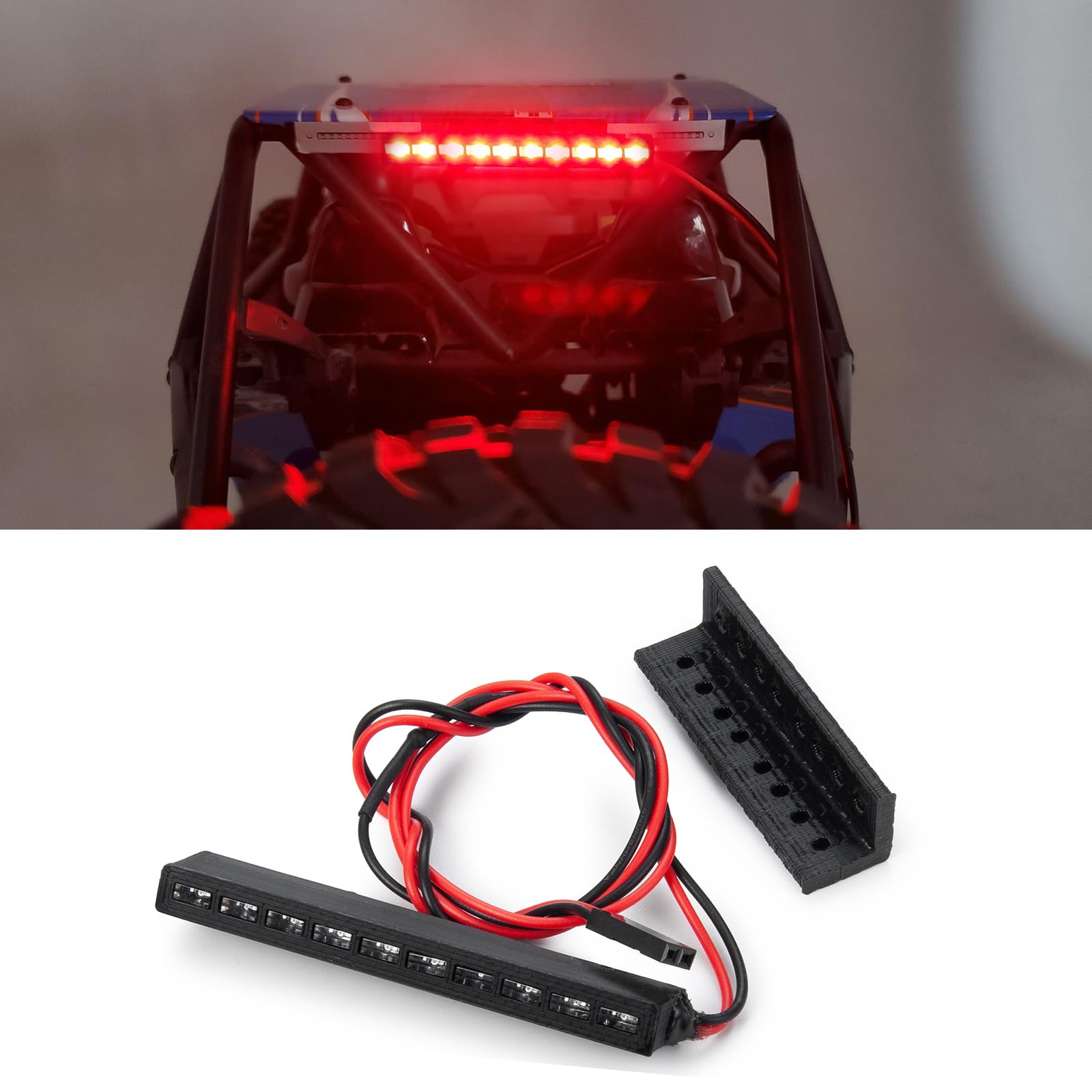WEFEINO 65mm Red LED Brake Light for 1/10 RC Crawlers (SCX10, TRX4, RR10, D90)