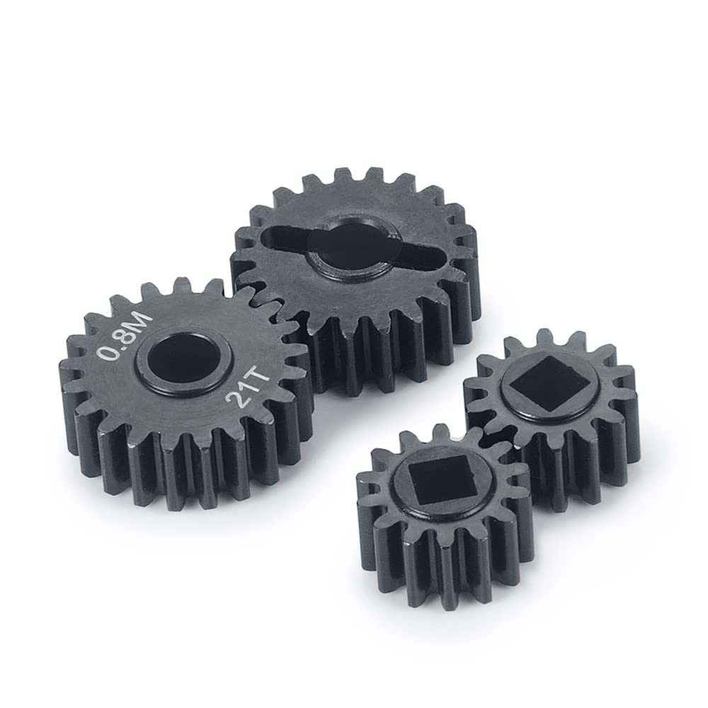 WEFEINO Harden Steel Overdrive Portal Gears (14T/21T) Upgrade for Axial SCX10 & Capra RC Crawler