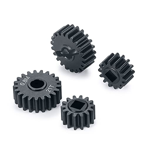 WEFEINO Harden Steel Overdrive Portal Gears (14T/21T) Upgrade for Axial SCX10 & Capra RC Crawler