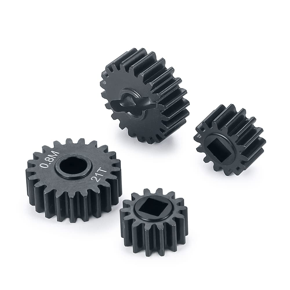 WEFEINO Harden Steel Overdrive Portal Gears (14T/21T) Upgrade for Axial SCX10 & Capra RC Crawler