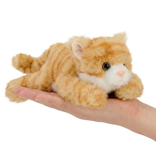 Weighted Cat Stuffed Animal – 8-Inch Orange Plush Toy, Soft & Slightly Weighted for Stress Relief, Gift for Kids and Adults by Jorkei