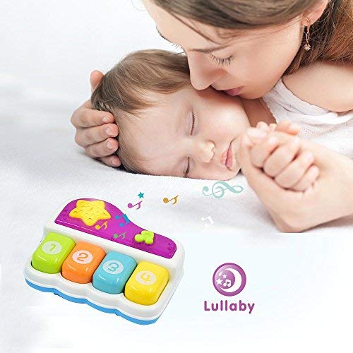 WEofferwhatYOUwant Baby Piano with Star Projector, 4 Play Modes, Lullabies, BPA-Free, for Ages 6+ Months