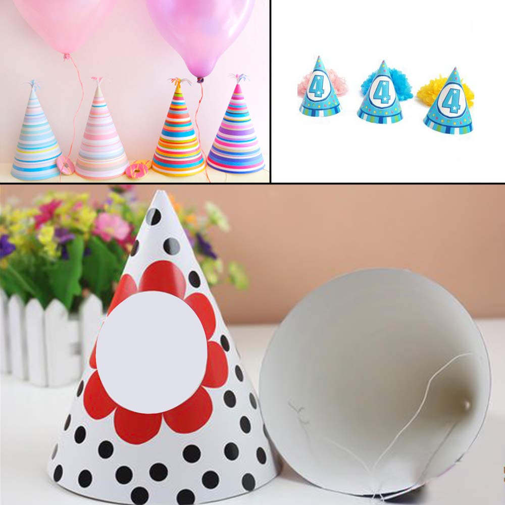 WEOXPR White Paper Party Hats - Bulk Blank Cone Hats for DIY, Birthdays & Halloween (10/20/40/60 Pack)
