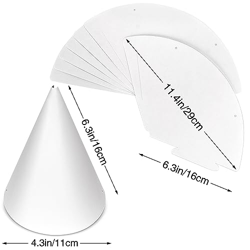 WEOXPR White Paper Party Hats - Bulk Blank Cone Hats for DIY, Birthdays & Halloween (10/20/40/60 Pack)