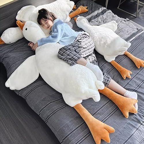 Werdast 19.5-Inch White Goose Plush Pillow – Soft Stuffed Animal Toy