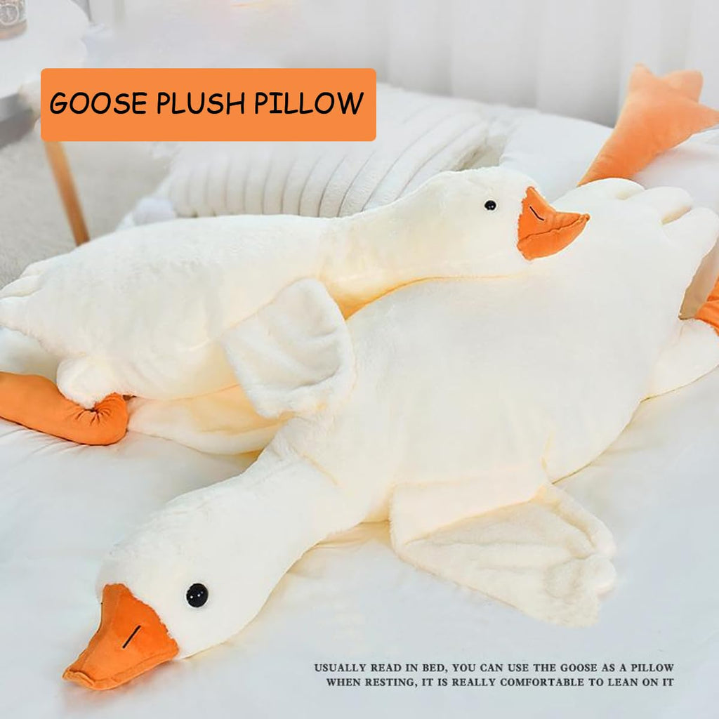 Werdast 19.5-Inch White Goose Plush Pillow – Soft Stuffed Animal Toy
