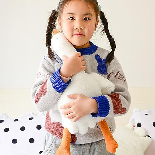 Werdast 19.5-Inch White Goose Plush Pillow – Soft Stuffed Animal Toy