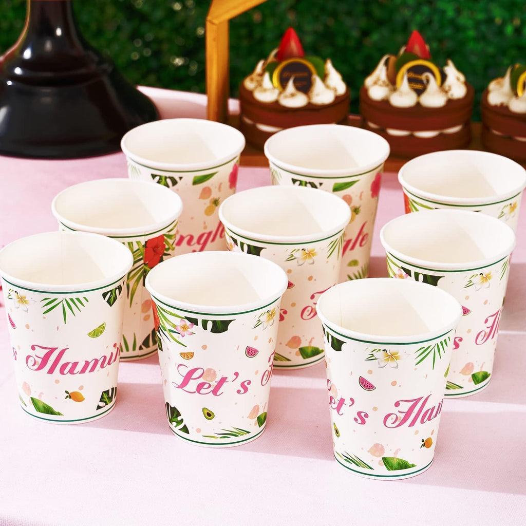 WERNNSAI 48-Piece Flamingo Party Tableware Set - Tropical Dinner Plates, Dessert Plates & Napkins for 16 Guests