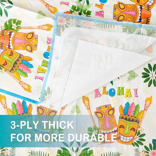 WERNNSAI 48-Piece Hawaiian Luau Party Supplies Set - Plates and Napkins for 16 Guests