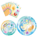 WERNNSAI Science Party Plates and Napkins Set – 48 Pieces for 16 Guests