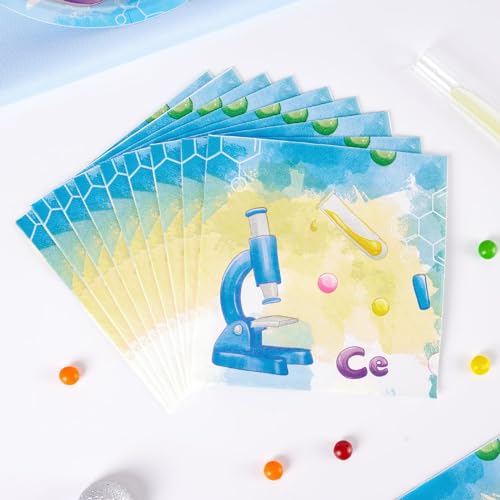 WERNNSAI Science Party Plates and Napkins Set – 48 Pieces for 16 Guests