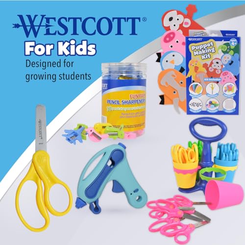 Westcott 5-Inch Blunt Safety Scissors 12-Pack - Left & Right Handed for Kids Ages 4-8