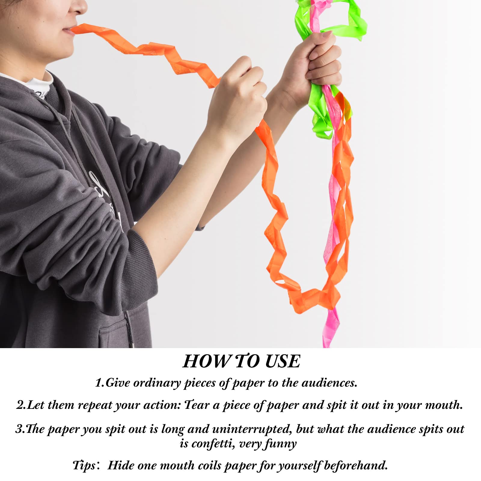 Wettarn 24-Pack Mouth Coils Vomit Paper - Magic Trick Gimmick for Stage Performances